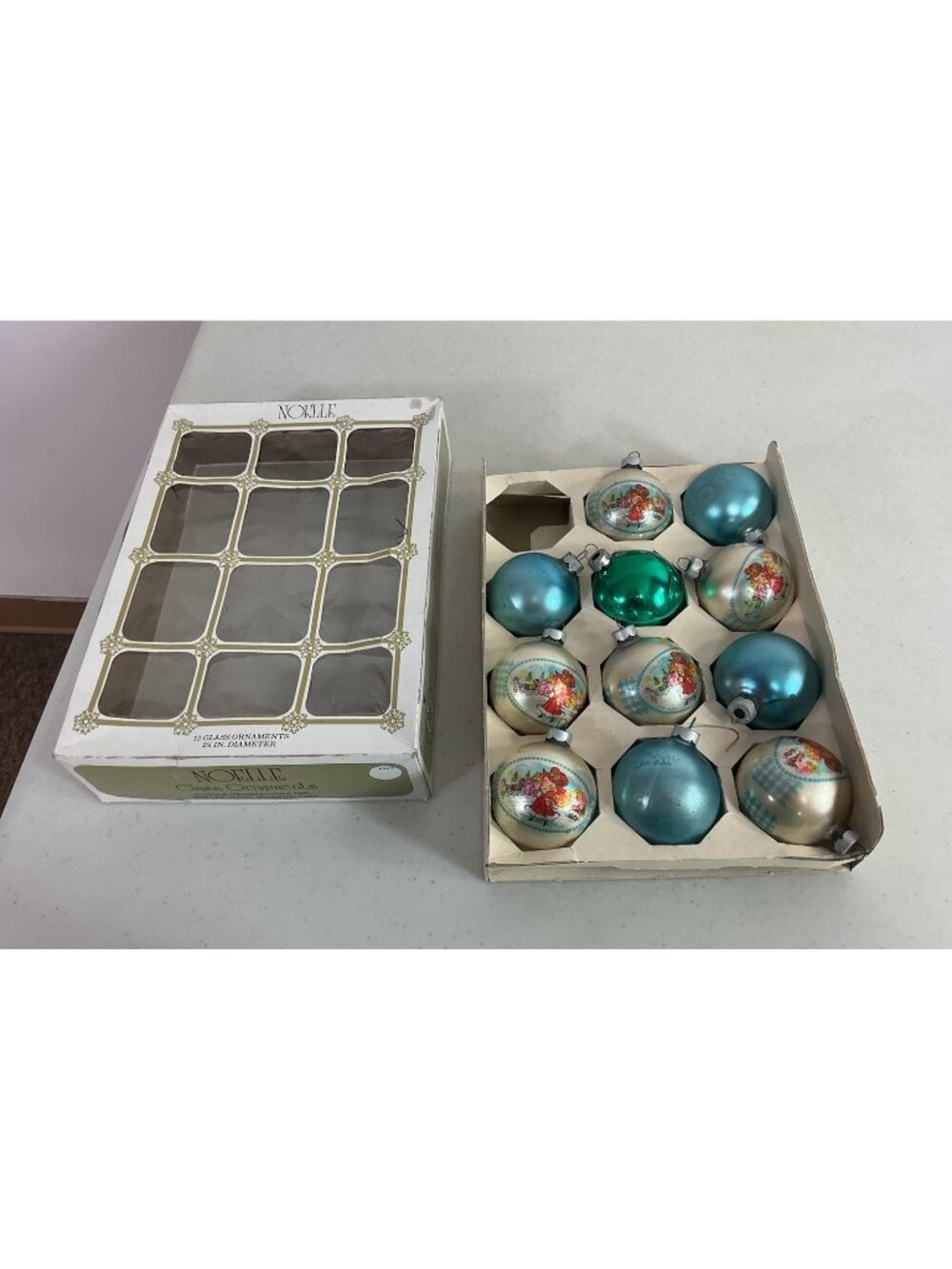 Vintage Glass Christmas Ornaments Balls Made USA Original Box